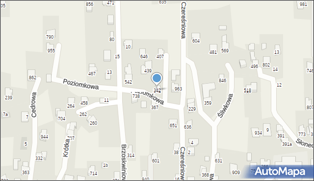 Rybarzowice, Pomarańczowa, 342, mapa Rybarzowice