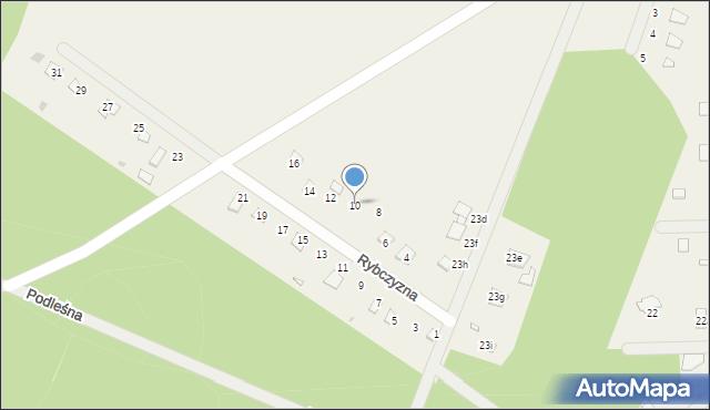 Rybczyzna, Podleśna, 10, mapa Rybczyzna