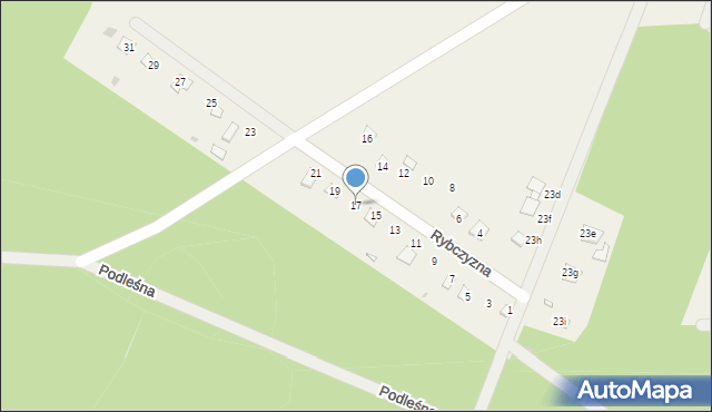 Rybczyzna, Podleśna, 17, mapa Rybczyzna
