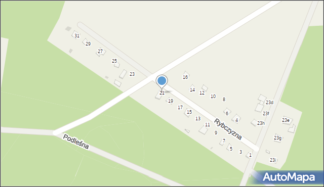 Rybczyzna, Podleśna, 21, mapa Rybczyzna