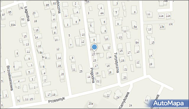 Rybie, Pogodna, 15a, mapa Rybie