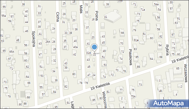 Rybie, Polna, 22, mapa Rybie