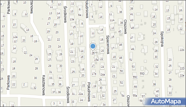 Rybie, Południowa, 15, mapa Rybie