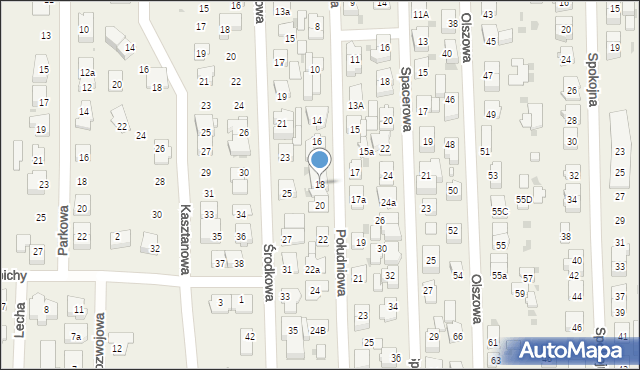 Rybie, Południowa, 18, mapa Rybie