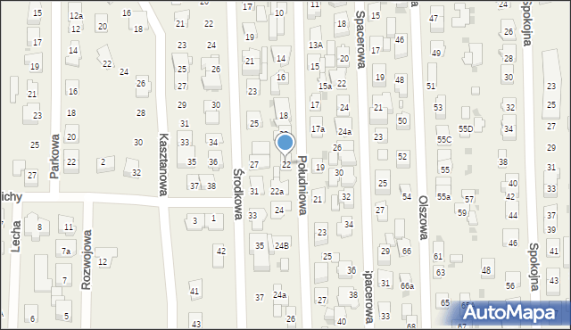 Rybie, Południowa, 22, mapa Rybie