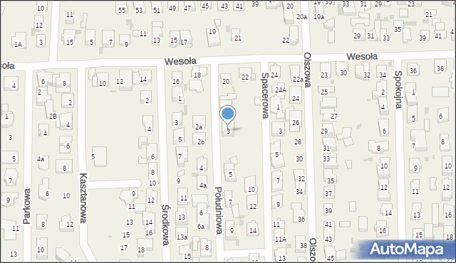 Rybie, Południowa, 3, mapa Rybie