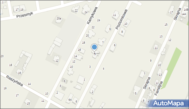 Rybie, Poziomkowa, 5, mapa Rybie