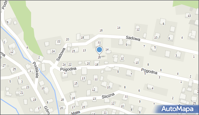 Rybna, Pogodna, 16, mapa Rybna