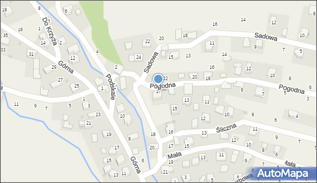 Rybna, Pogodna, 17, mapa Rybna