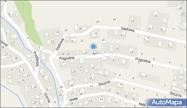 Rybna, Pogodna, 18, mapa Rybna