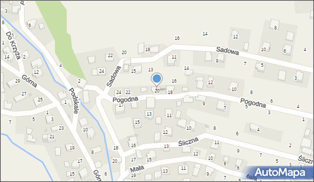 Rybna, Pogodna, 20, mapa Rybna