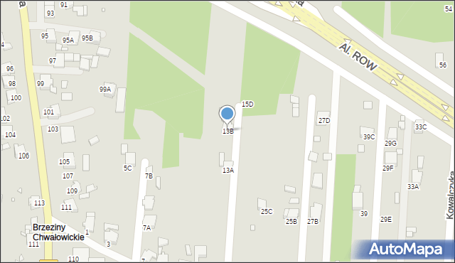 Rybnik, Pod Hałdą, 13B, mapa Rybnika