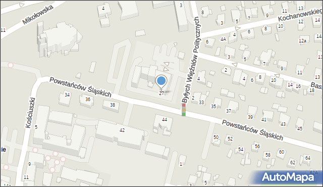 Rybnik, Powstańców Śląskich, 27, mapa Rybnika