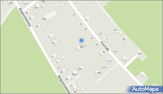 Rybnik, Pochyła, 34b, mapa Rybnika