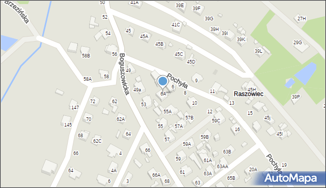 Rybnik, Pochyła, 6A, mapa Rybnika