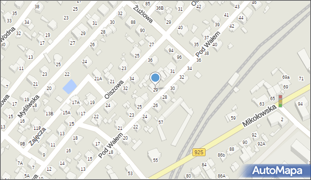 Rybnik, Pod Wałem, 29, mapa Rybnika