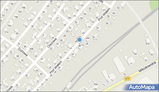 Rybnik, Pod Wałem, 46, mapa Rybnika