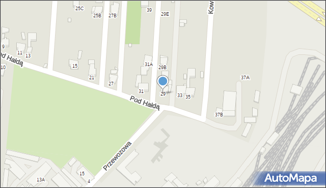 Rybnik, Pod Hałdą, 29, mapa Rybnika