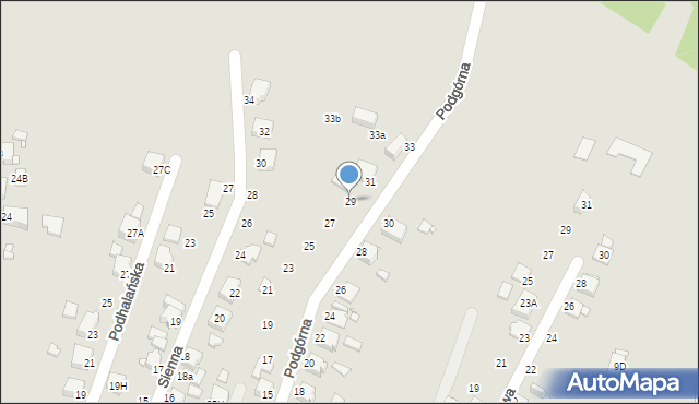 Rybnik, Podgórna, 29, mapa Rybnika