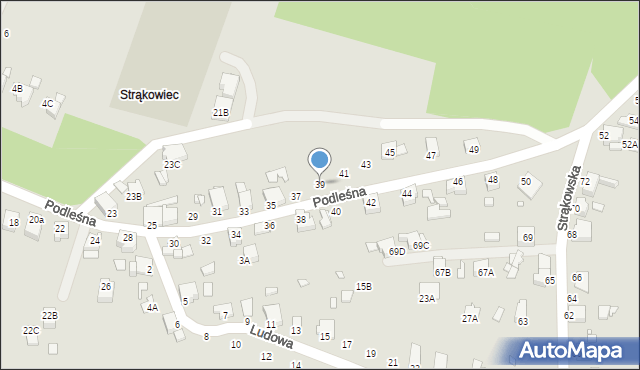 Rybnik, Podleśna, 39, mapa Rybnika