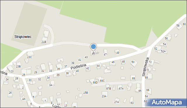 Rybnik, Podleśna, 45, mapa Rybnika