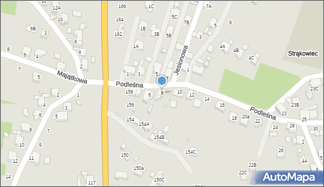 Rybnik, Podleśna, 8, mapa Rybnika