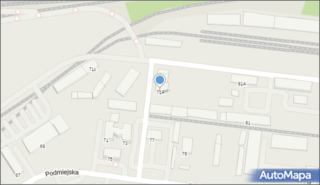 Rybnik, Podmiejska, 71A, mapa Rybnika