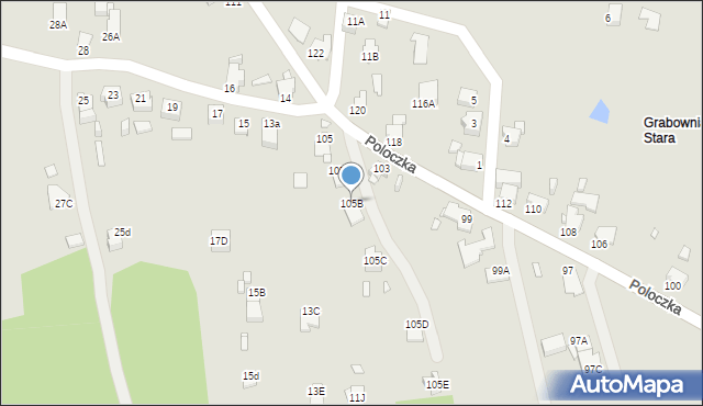 Rybnik, Poloczka Wiktora, 105B, mapa Rybnika