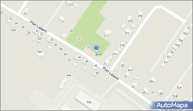 Rybnik, Pod Lasem, 35, mapa Rybnika