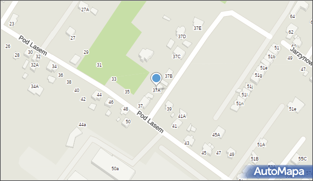 Rybnik, Pod Lasem, 37A, mapa Rybnika