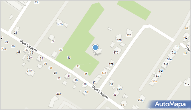 Rybnik, Pod Lasem, 37ba, mapa Rybnika