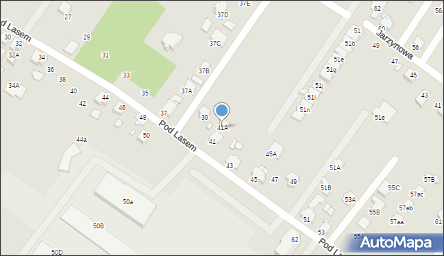 Rybnik, Pod Lasem, 41A, mapa Rybnika