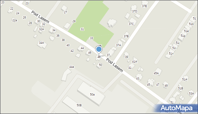 Rybnik, Pod Lasem, 48, mapa Rybnika