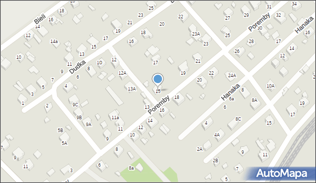 Rybnik, Poremby, 15, mapa Rybnika