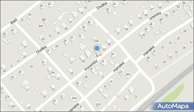 Rybnik, Poremby, 31, mapa Rybnika