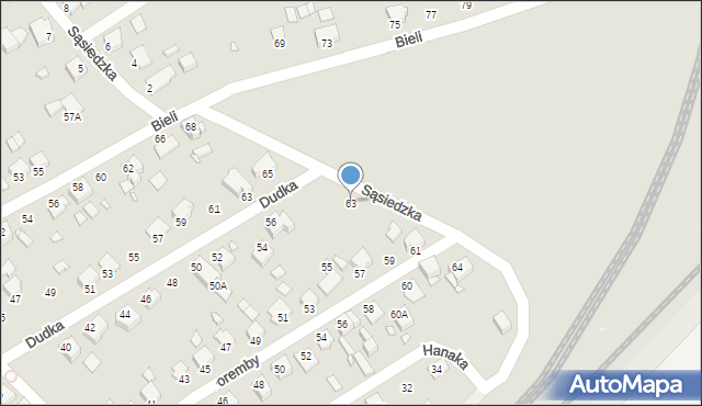 Rybnik, Poremby, 63, mapa Rybnika