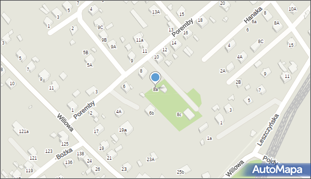 Rybnik, Poremby, 8a, mapa Rybnika