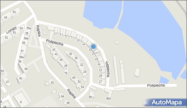 Rybnik, Pośpiecha Pawła, ks., 17, mapa Rybnika