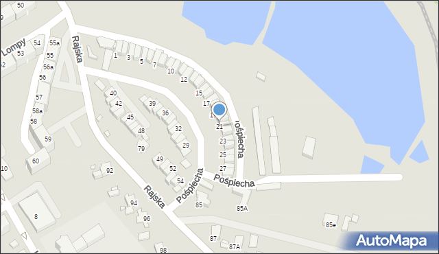 Rybnik, Pośpiecha Pawła, ks., 21, mapa Rybnika