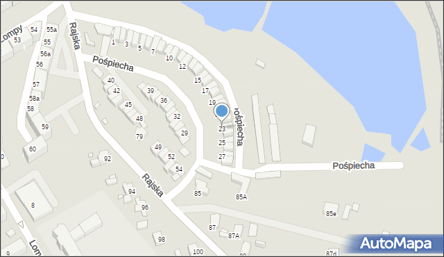 Rybnik, Pośpiecha Pawła, ks., 23, mapa Rybnika