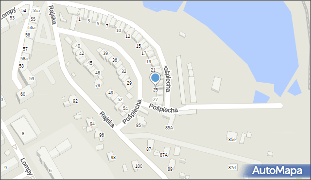 Rybnik, Pośpiecha Pawła, ks., 25, mapa Rybnika