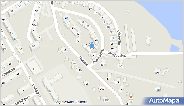 Rybnik, Pośpiecha Pawła, ks., 53, mapa Rybnika