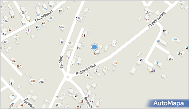 Rybnik, Popielowska, 9, mapa Rybnika