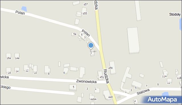 Rybnik, Polan, 1, mapa Rybnika