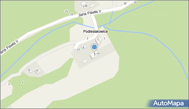 Rychwałdek, Pod Lasem, 3, mapa Rychwałdek