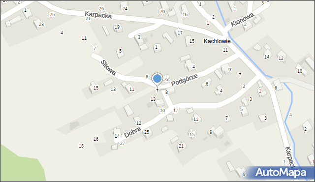 Rychwałdek, Podgórze, 7, mapa Rychwałdek