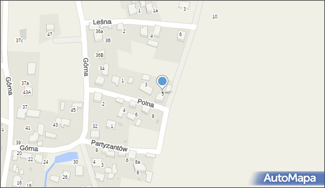 Ryczówek, Polna, 5, mapa Ryczówek