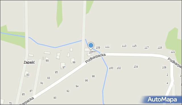 Ryglice, Podkarpacka, 107, mapa Ryglice