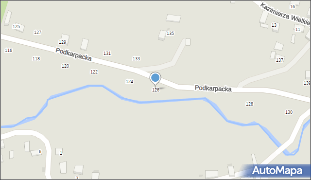 Ryglice, Podkarpacka, 126, mapa Ryglice