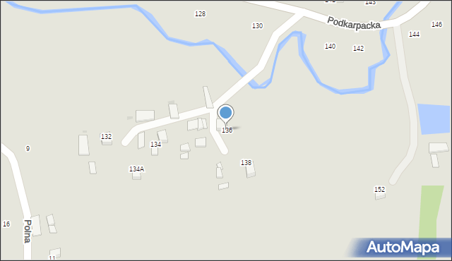 Ryglice, Podkarpacka, 136, mapa Ryglice